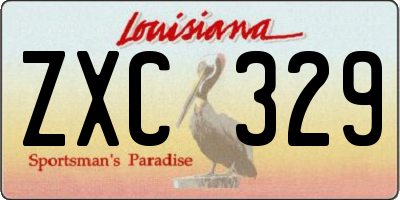 LA license plate ZXC329