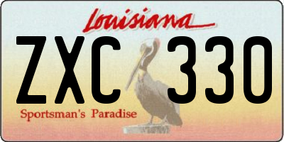 LA license plate ZXC330