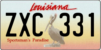 LA license plate ZXC331