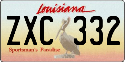 LA license plate ZXC332