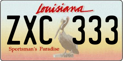 LA license plate ZXC333