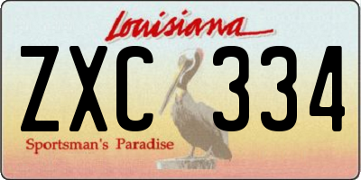 LA license plate ZXC334