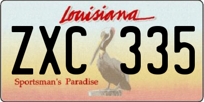 LA license plate ZXC335