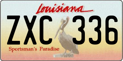 LA license plate ZXC336