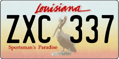 LA license plate ZXC337