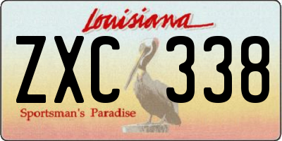 LA license plate ZXC338