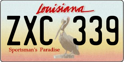 LA license plate ZXC339