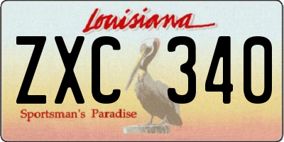 LA license plate ZXC340