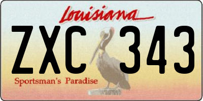 LA license plate ZXC343