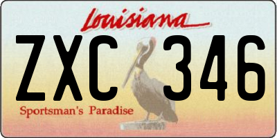 LA license plate ZXC346