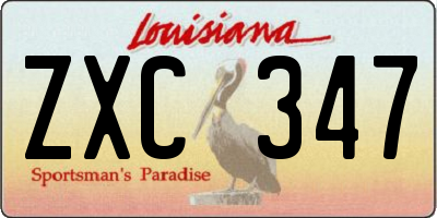 LA license plate ZXC347