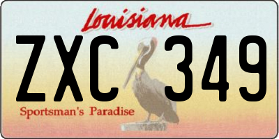 LA license plate ZXC349