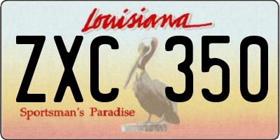 LA license plate ZXC350