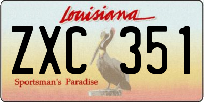 LA license plate ZXC351