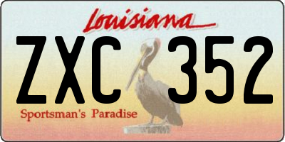 LA license plate ZXC352