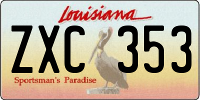 LA license plate ZXC353