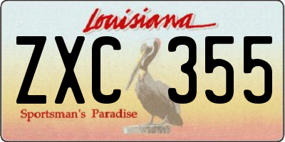 LA license plate ZXC355