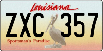 LA license plate ZXC357