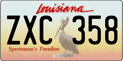 LA license plate ZXC358