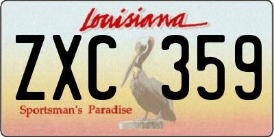 LA license plate ZXC359