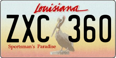 LA license plate ZXC360