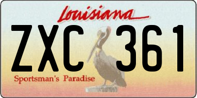 LA license plate ZXC361