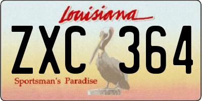 LA license plate ZXC364