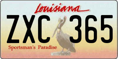 LA license plate ZXC365