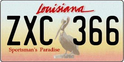 LA license plate ZXC366