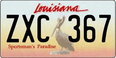 LA license plate ZXC367