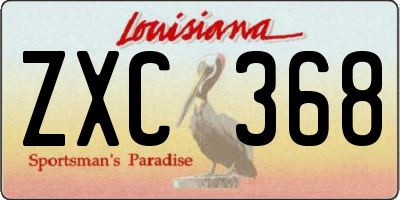 LA license plate ZXC368