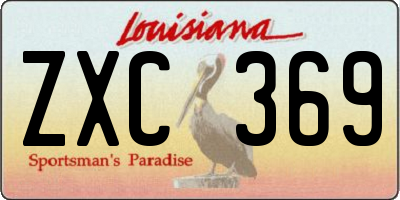 LA license plate ZXC369