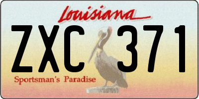 LA license plate ZXC371