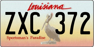 LA license plate ZXC372