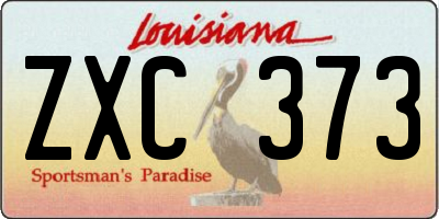 LA license plate ZXC373