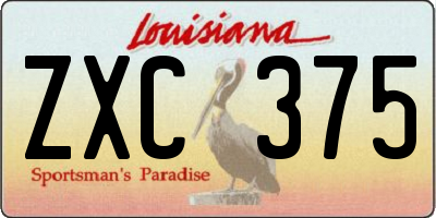 LA license plate ZXC375