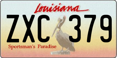 LA license plate ZXC379