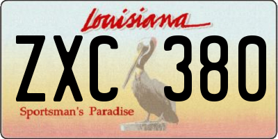 LA license plate ZXC380