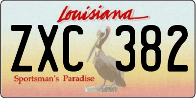 LA license plate ZXC382