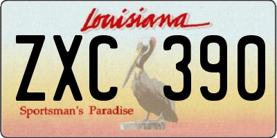 LA license plate ZXC390