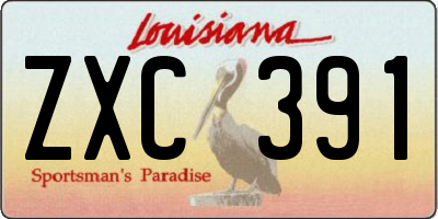 LA license plate ZXC391