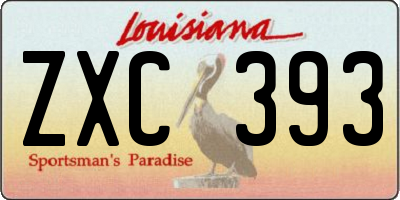 LA license plate ZXC393