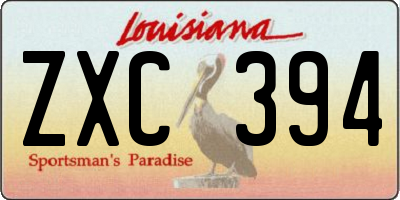 LA license plate ZXC394