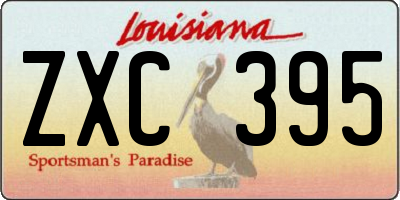 LA license plate ZXC395