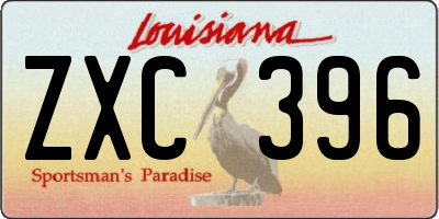 LA license plate ZXC396