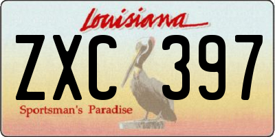 LA license plate ZXC397