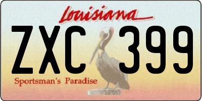 LA license plate ZXC399