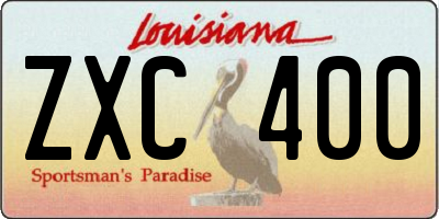 LA license plate ZXC400