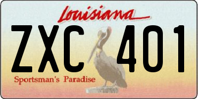 LA license plate ZXC401