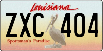 LA license plate ZXC404